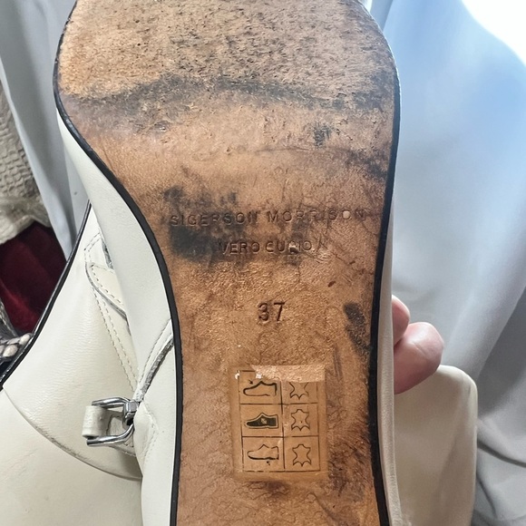 Vero Cuoio Cream Snakeskin Calf Leather Heeled Boots Size 37 - Picture 5 of 5